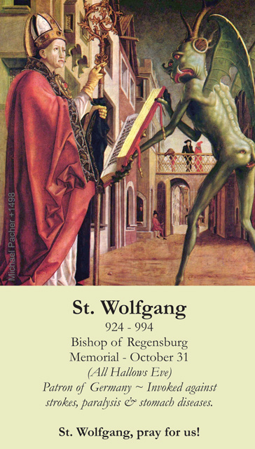 Oct 31st: St. Wolfgang Holy Card